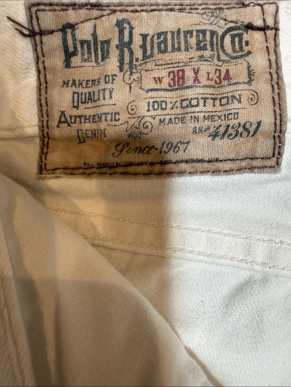 Polo by Ralph Lauren White Men’s Slim Straight Jeans
